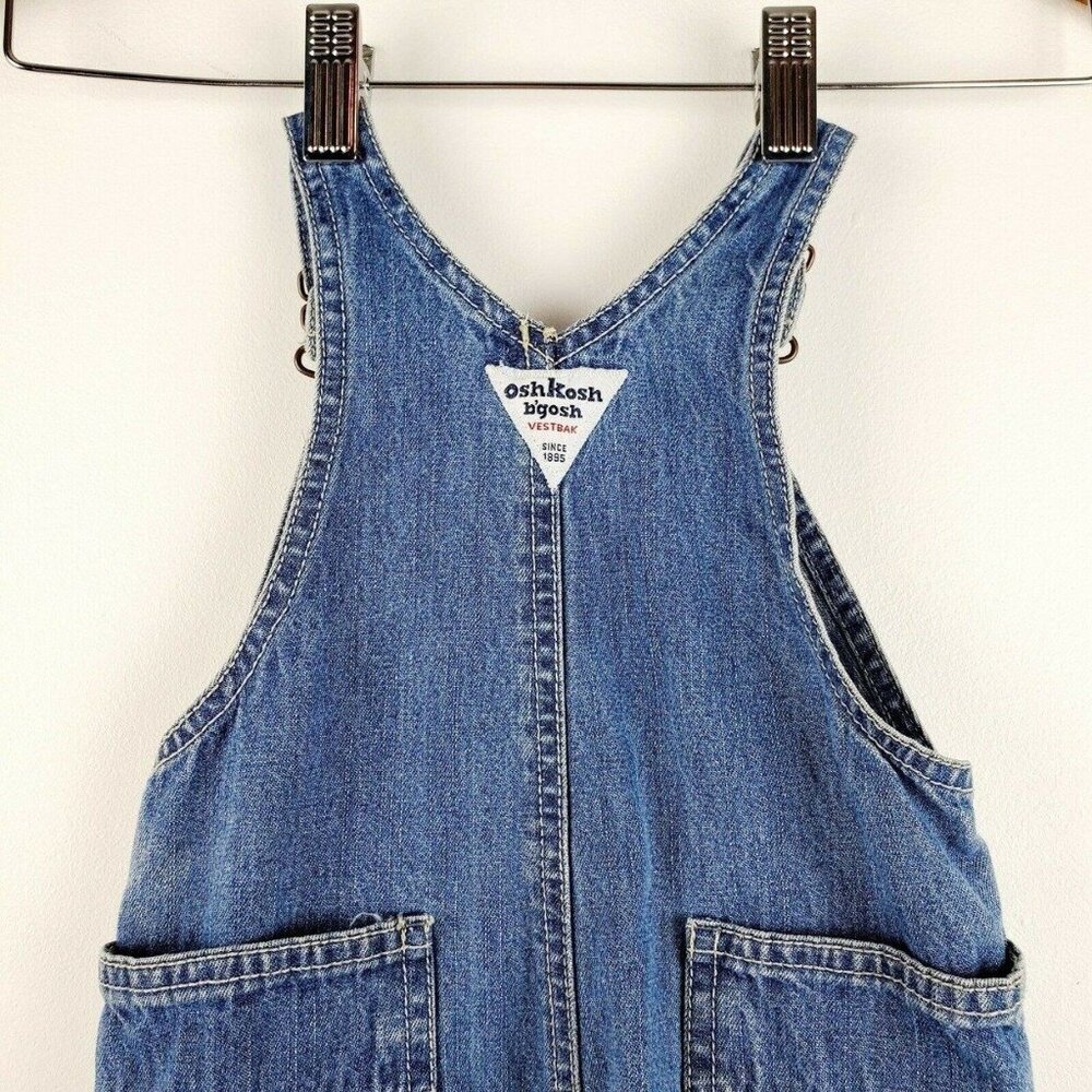OshKosh Bgosh Vestbak Infant Boys Denim Jean Carpenter Overall Shorts 12 Months - Picture 7 of 10
